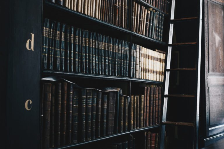 Image of library books and ladder