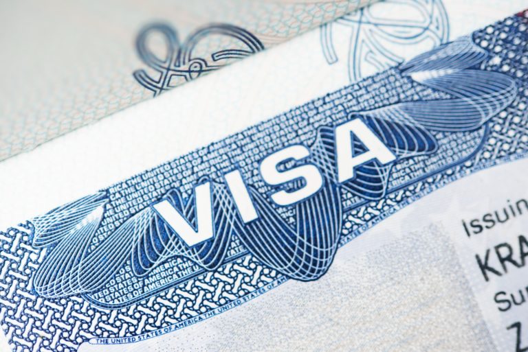 Image to represent U-Visas, visa lettering in blue